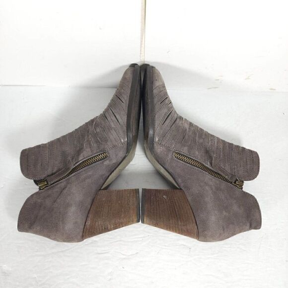 Paul Green Women's Malibu US7,5-8 AU5 Leather Sliced Metallic Earth Ankle Boots - Picture 10 of 13